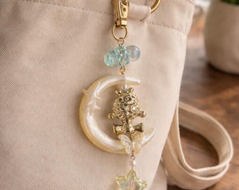 Ciondolo a forma di luna kawaii / accessorio per telefono e borsa