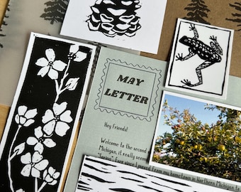 May’s Mail Club | Linocut Prints, Stickers, Photos