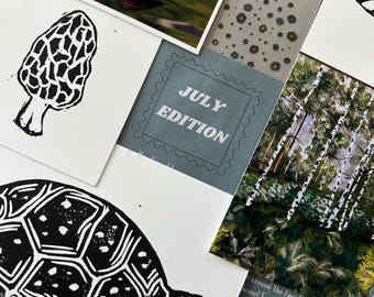 July’s Mail Club | Linocut Prints, Stickers, Photos