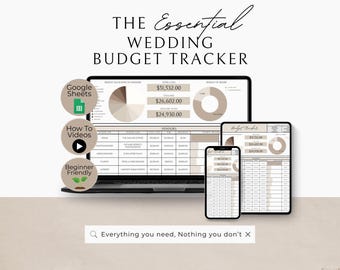 Hoja de cálculo para planificar el presupuesto de bodas / Seguimiento de gastos de Google Sheets para bodas / Plantilla de finanzas para bodas - Neutral