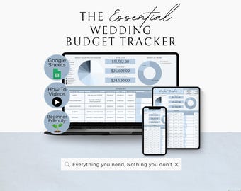 Hoja de cálculo para planificar el presupuesto de bodas / Seguimiento de gastos de Google Sheets para bodas / Plantilla de finanzas para bodas - Azul