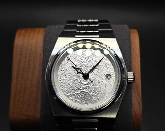 Reloj automático personalizado 'Lunar' - Esfera Seiko NH35 con superficie lunar 3D
