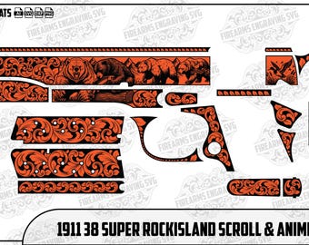 1911 Rockisland 38 Super Scroll gravure Design SVG (téléchargement numérique)