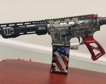 AR15, US Theme Engraving Design SVG - Instant Digital Download | Laser Cut