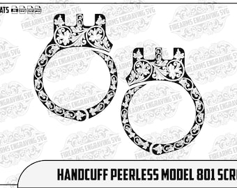 Pearless 801 Handcuff Scroll Engraving Design SVG PNG DXF - Instant Digital Download | Laser Cut
