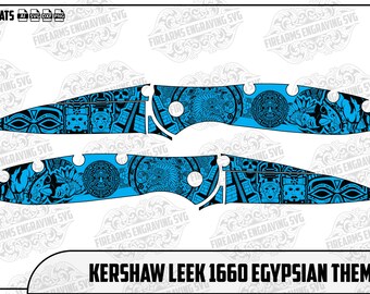 Kershaw Leek AZTEC Theme Engraving Design - Instant Digital Download | Laser Cut