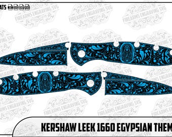 Kershaw Leek Scroll Engraving Design - Instant Digital Download | Laser Cut