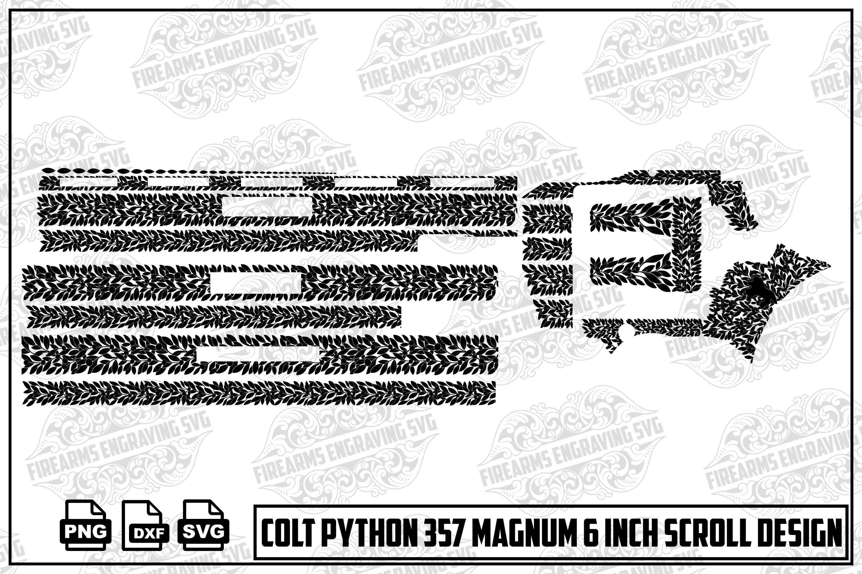 Colt Python 357 Magnum 6 Inch, Scroll Engraving Design SVG (digital ...