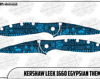 Kershaw Leek Egyptian Inspired Engraving Design - Instant Digital Download | Laser Cut