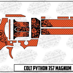colt python 357 Magnum  4.25” Engraving Design SVG - Instant Digital Download | Laser Cut