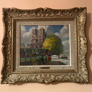 Signed A. Franchet Oil Paintings | Even | Paris Street Scene | Vintage French Wall Art | Framed Paintings