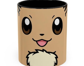 Eevee Pokemon GO Mug - Neutral Brown Aesthetic Gamer Coffee Cup - Eevee Evolution Gift
