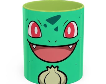 Bulbasaur Pokemon GO Mug - Forest Green Grass Type Gamer Coffee Cup - Bulbasaur Seed Green Interior Mug