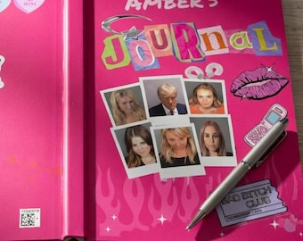 Personalized Y2K Celebrity Mugshot Journal, Funny 'Bad Bitch Club'  Diary, Custom Bimbo Aesthetic Notebok