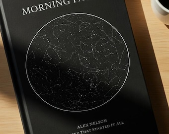Morning Pages Journal Personalized Star Map | Custom Night Sky Writing Notebook |Mindfulness Journal | (Free Digital Version Included)