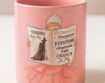 Taza rosa inspirada en Wicked, taza para fan de Ariana Grande, regalo de Defying Gravity Broadway