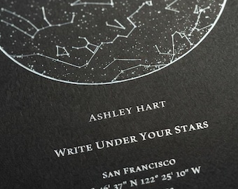 Personalized Birth Star Map Journal – Constellation Night Sky Keepsake Notebook (Free Digital Version Included)