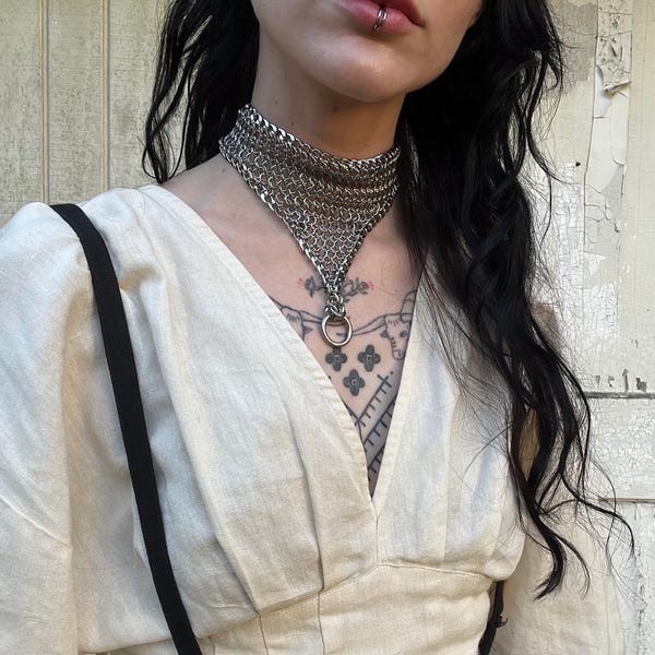 O-Ring Pointed Chainmail Collar