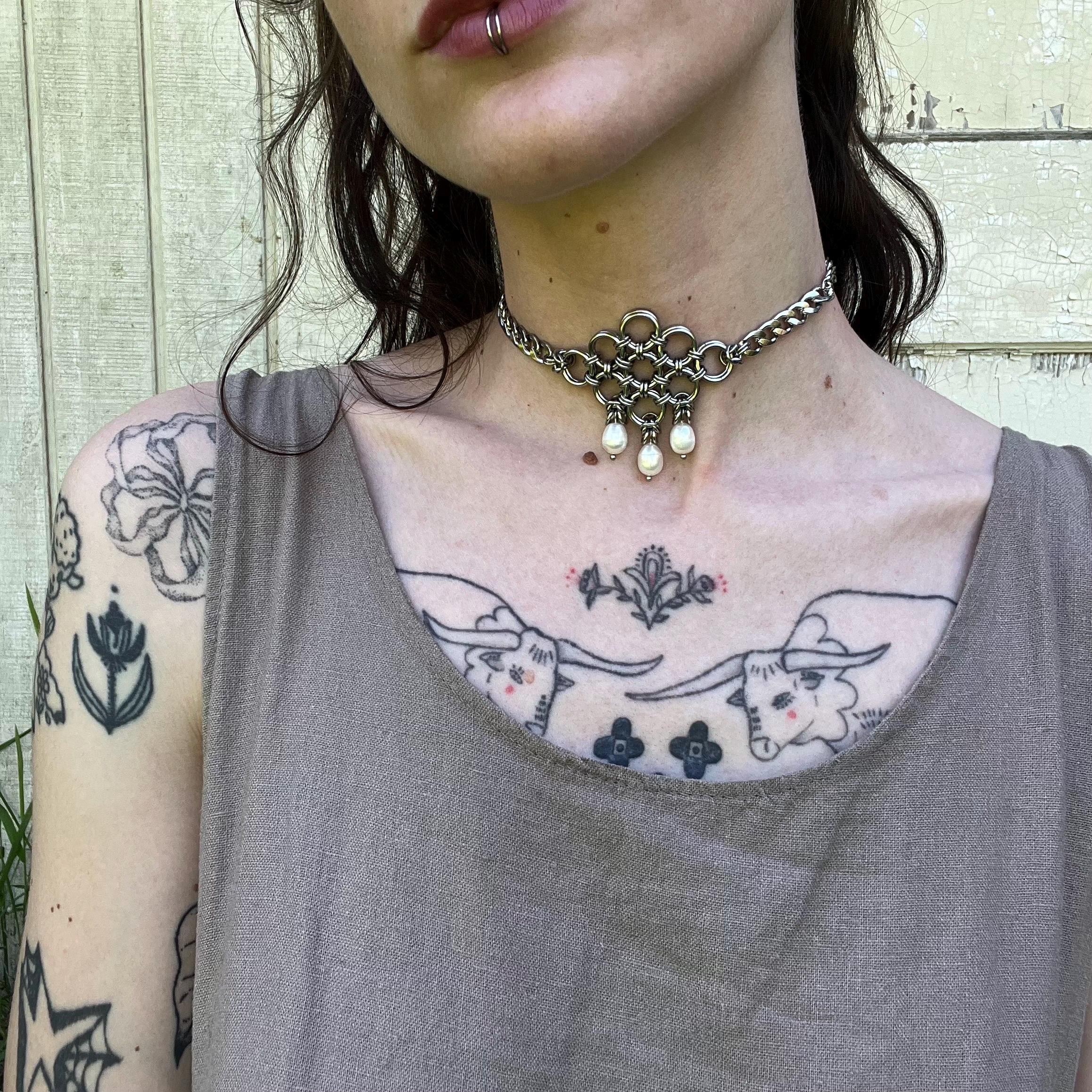 Diamond Drop Chainmail Necklaces - Etsy