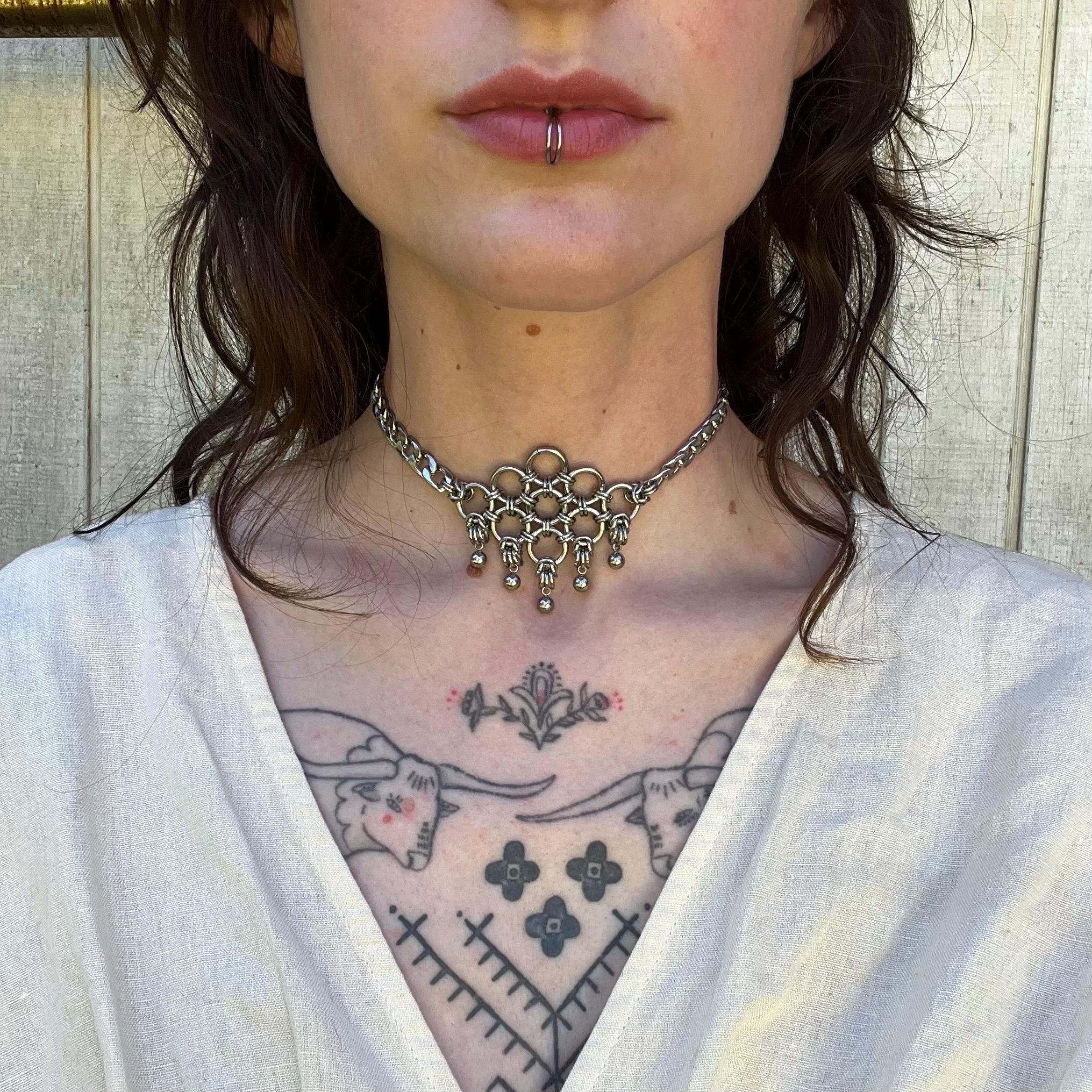 Diamond Drop Chainmail Necklaces - Etsy