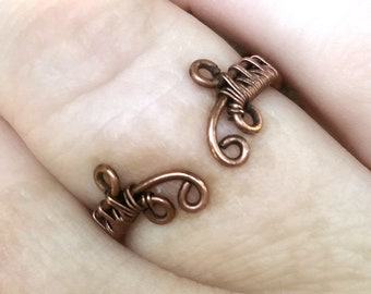 Bague viking en cuivre, TAILLE RÉGLABLE UNISEXE, bague celtique