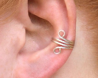 Twisted Ear cuffs No Piercing, Silver Ear Cuff, Ear Cuff Non Pierced, Conch Earring, Gold Ear Cuff Earring, Copper Ear Cuff, Conch Ear Cuff