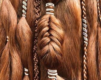 Spiral Haar Perlen, einzigartiger Haarschmuck, Haar Perlen Manschetten, Zopf Schmuck, Dreadlock Schmuck, Wikinger Haar Perlen