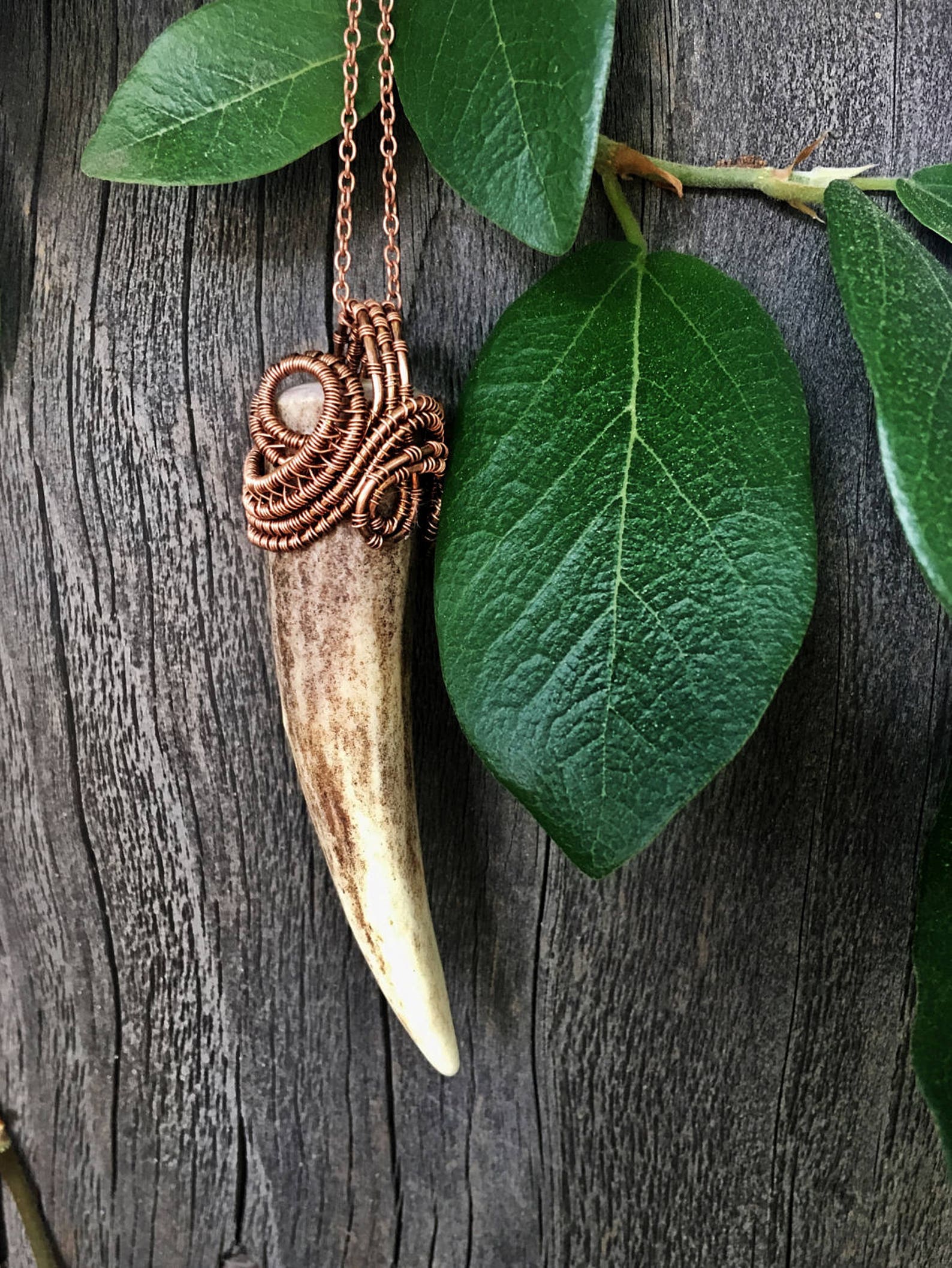 Antler Necklace Deer Antler Necklace Antler Jewelry Long | Etsy