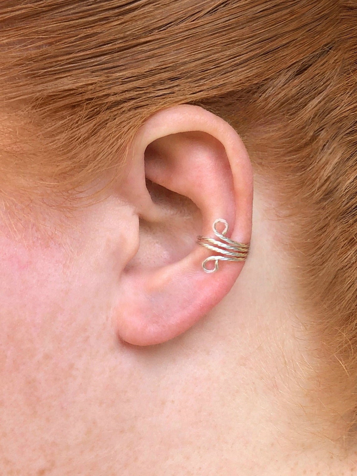 Twisted Ear Cuffs No Piercing Silver Ear Cuff Ear Cuff Non Etsy