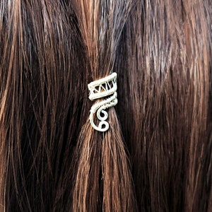 Viking Jewelry, Viking Hair Beads, Viking Hair jewelry, Braid Beads, Hair Clips, Custom "FairyTail" Wire-Wrapped Hair Cuff