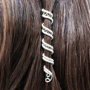 Viking Hair Jewelry, Viking Hair Beads, Viking jewelry, Braid Beads, Hair Clips,  Custom "FairyTail" Wire-Wrapped Hair Cuff,