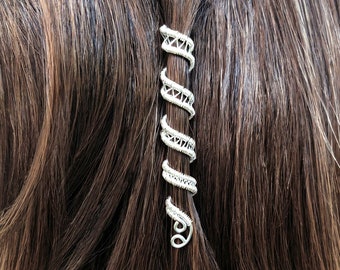 Viking Hair Jewelry, Viking Hair Beads, Viking jewelry, Braid Beads, Hair Clips,  Custom "FairyTail" Wire-Wrapped Hair Cuff,