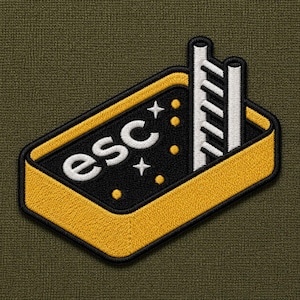 Escape Button Embroidered Patch, Funny Esc Key Iron On Patch for Backpack, Tech Joke Badge, Computer Geek Gift, Cool Jacket Decal