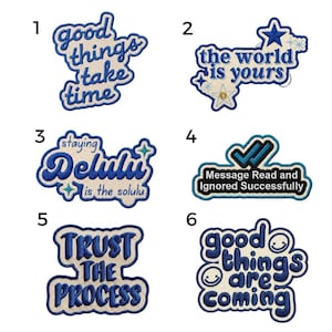 Embroidered Patch Set, Positive Affirmation, Mental Health Motivation, Embroidery
