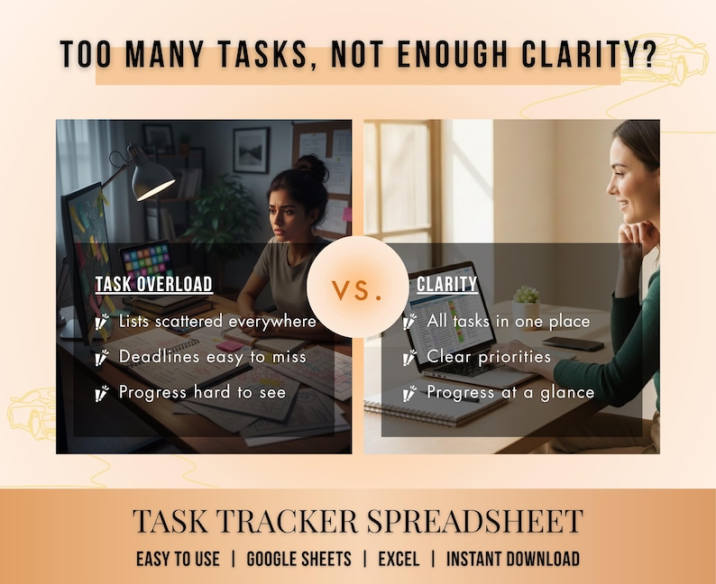 Task Tracker Spreadsheet, to Do List Planner, Google Sheets & Excel ...