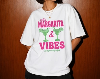 Salty Margarita Vibes Shirt, Margarita Lover T-Shirt, Cinco De Mayo Shirt, Retro Summer Tee, Funny Drinking Shirt, Girls Trip Vacation Tee