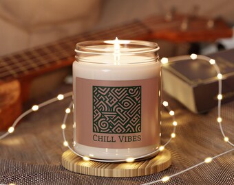 Chill Vibes geometric maze design Candle | Scented Soy 9oz