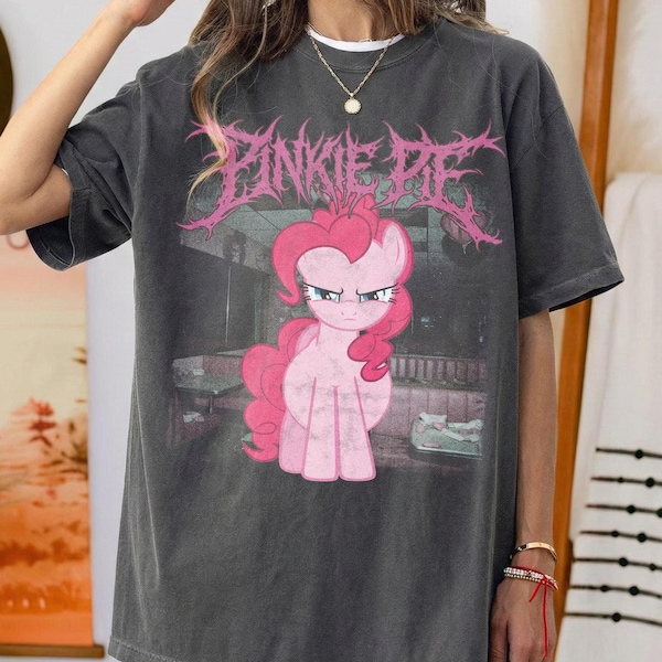 Maglietta grafica Pinkie Pie Goth Punk My Little Pony, abbigliamento streetwear alternativo