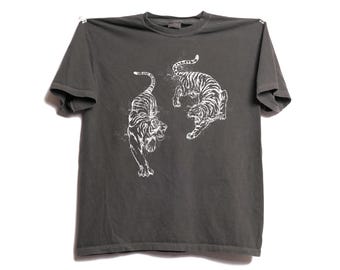 Retro Tiger Graphic Tee, Comfort Colors Vintage Unisex Shirt