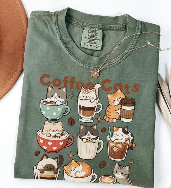 Coffee Cats Shirt, Catpuccino Tee, Espresso Lover Gift, Kitten Barista T-shirt