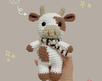 Crochet Cow Amigurumi Pattern – Dairy Cow Plush Toy, Farm Animal Crochet PDF Pattern