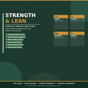 Strength & Lean Weight Loss Guide | Strength Training, BMR Calculator (Digital Download)