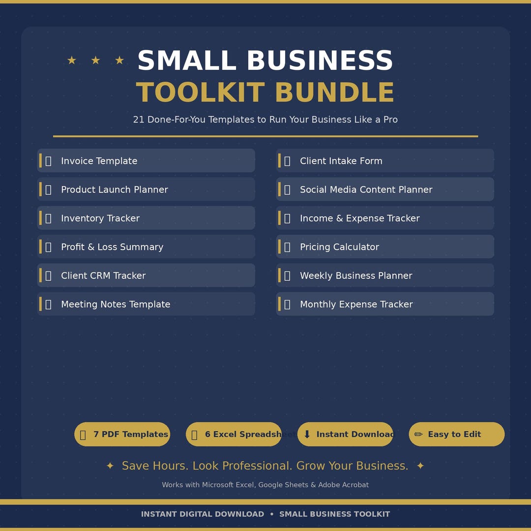 Small Business Toolkit Bundle | Invoice, Planner, Tracker (digital ...