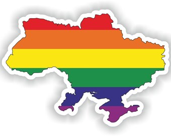Ukraine LandKarte Flagge Aufkleber Silhouette Motorrad Auto Helm Laptop