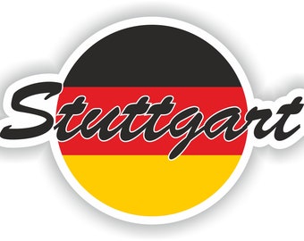 Stuttgart Horse Flag Car Chrome Emblem German 3D Decal Sticker