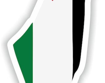 Sticker car moto map flag vinyl outside wall decal macbbook palestine gazza