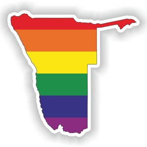 Namibia Gay Arco iris mapa etiqueta engomada para el libro portátil nevera motocicleta casco ToolBox puerta PC barco