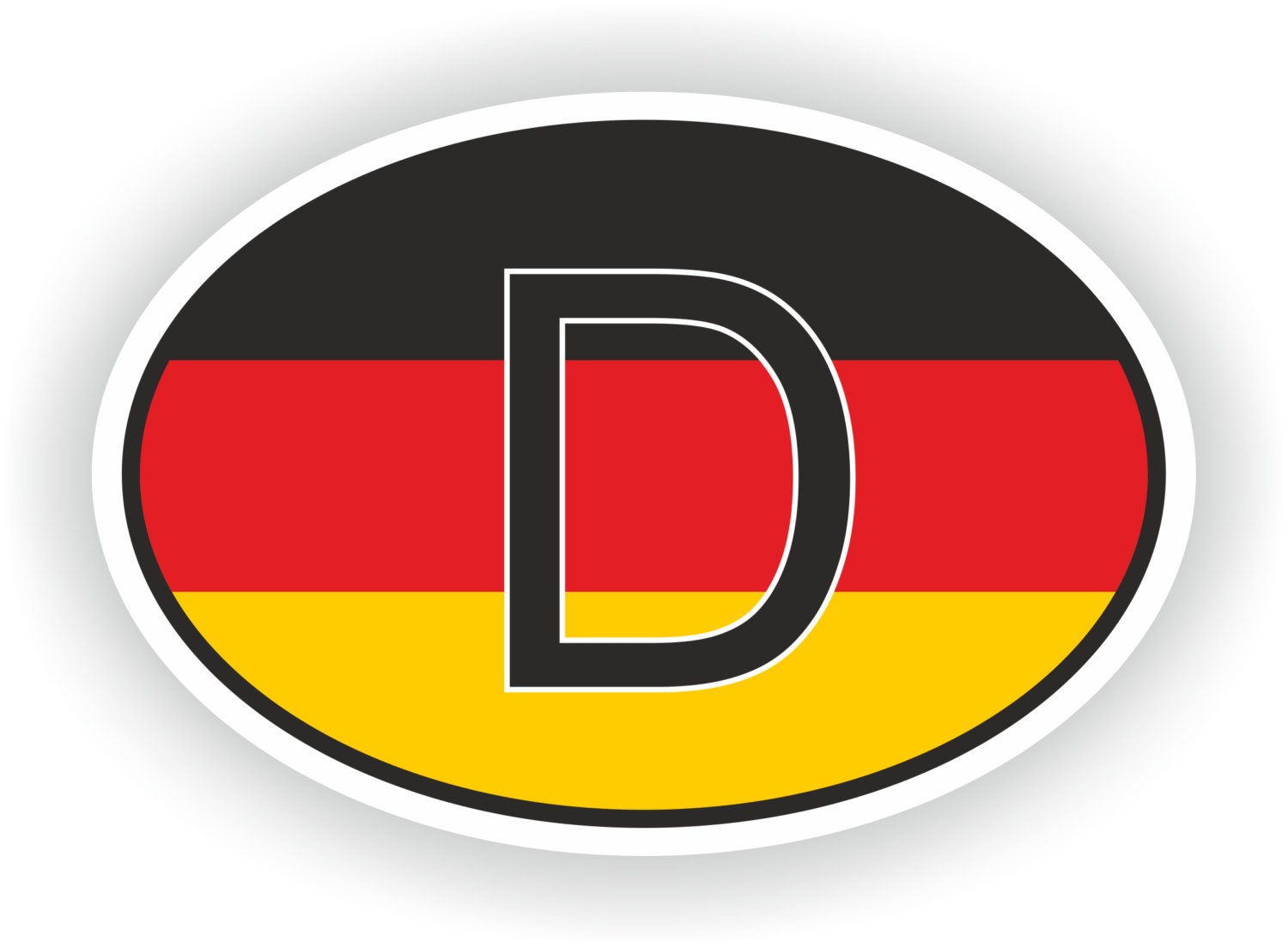 Germany Country Code Oval Sticker With Flag For Bumper Laptop Etsy