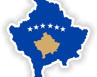 Kosovo Map Flag - Digital File Download - svg, png, eps, jpg