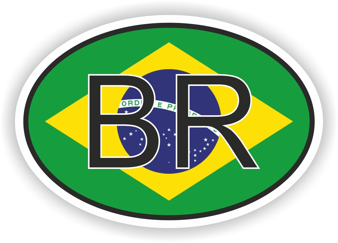 BRAZIL Country Code Oval Sticker With Flag for Bumper Laptop Etsy
